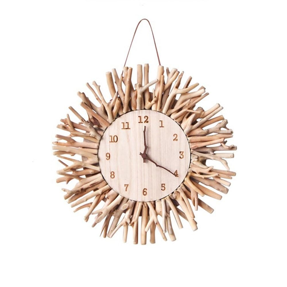 Horloge murale simple en bois massif pour décorer un petit mur