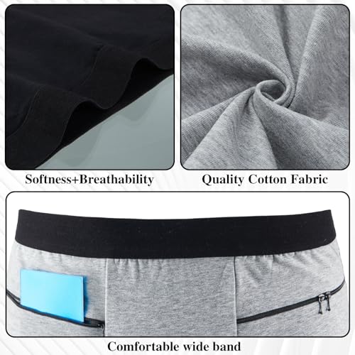 2 Packs Men Pocket Underwear Boxer Panties Travel Briefs with Front Pockets for Men Compartment Items Accessories4