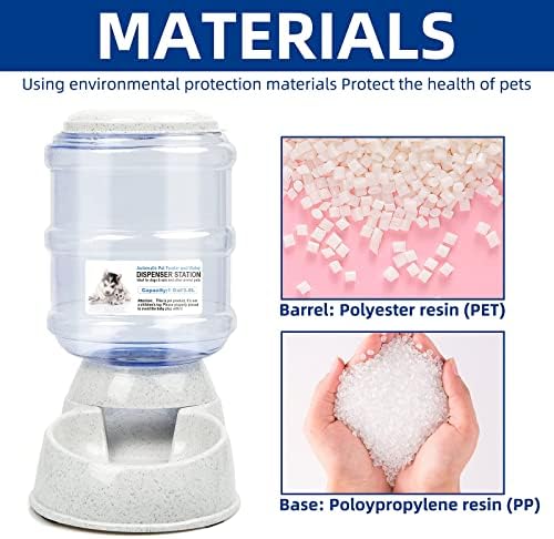 YMINA Automatic Cat Feeder Pet Feeder set,Cat Feeder Only for Dry Food Dog Water Dispenser Cat Food Dispensers 3.8L for Small/Large Puppy Kitten Grey
