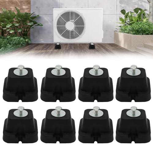 8stk Set Klimaanlagen StoßDäMpfer,Bodenkonsole DäMpfungssockel,Bodenkonsole 400Kg(4 for 200kg)(100x100x60mm), Klimaanlagen StoßDäMpfer FüR...