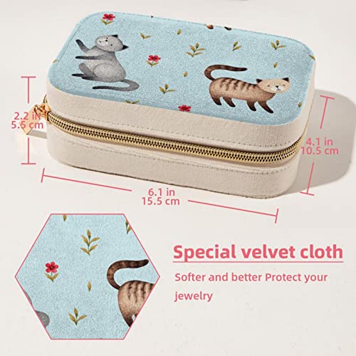 Boîte à bijoux portable chat pour ranger boucles d'oreilles et bagues - 6