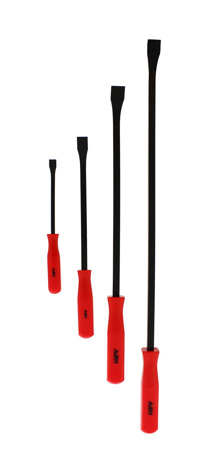 ABN4 Piece Pry Bar Set – 8, 12, 18, 24-Inch Bars with Oversized Handles - for Lifting, Prying, and Moving Objects