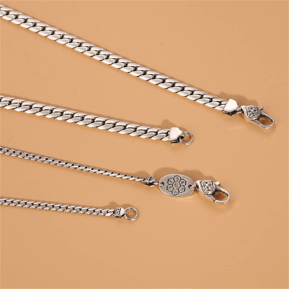 MęSki KubańSki łAńCuszek Srebrny Naszyjnik Gotycki S925 Srebrny KubańSki Naszyjnik BiżUteria Hip-Hopowa,Silver 5mm,50cm