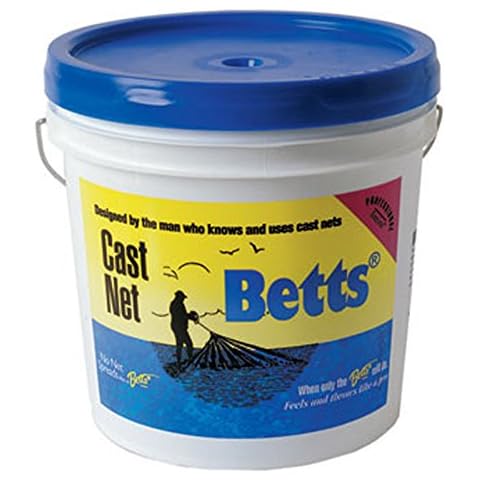 Betts 18-9 Professional Series Mullet Mono Cast Net, 9-Foot Length, 1-Inch Mesh, Clear Finish Cover