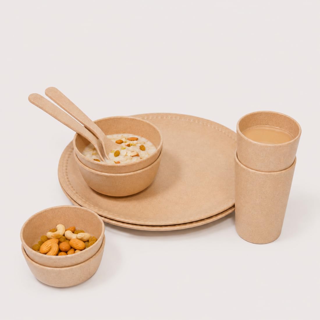 Bamboo Dinner Set - Eco-Friendly & Microwave Safe -9 Bamboo Dinner Set - Eco-Friendly & Microwave Safe -9
