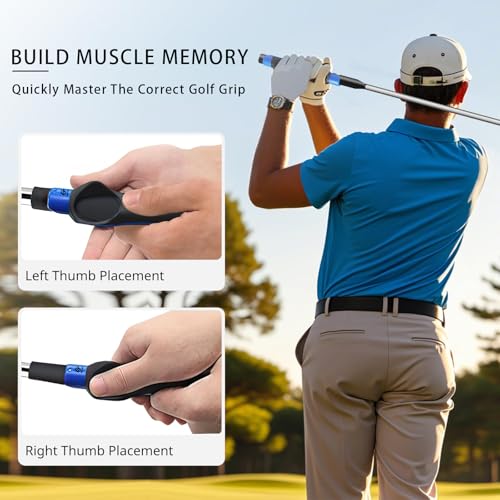 image for LANJAO Golf Grip Trainer 2 Pack With Swing Correcting Arm Band, Golf T