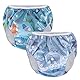 Teamoy Wiederverwendbare Schwimmwindeln(Packung mit 2), Badeanzug Windeln Waschbare Windeln für Babys & Mädchen, Unterwasserwelt + Tierwelt