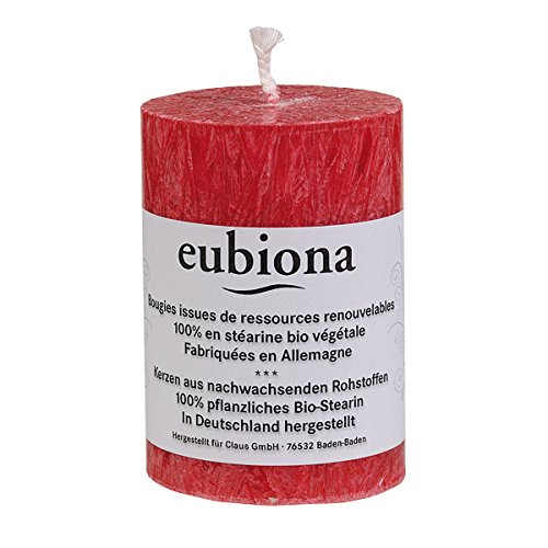 Lot De 4 Bougies Piliers Noël Rouge Intense – 15 X 8 Cm – Longue Durée 94h – Cire De Qualité ECA Allemande