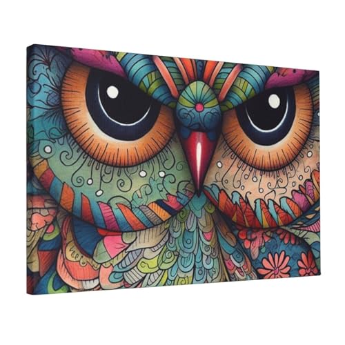 Peintures à thème hiboux sur toile murale abstraite haut de gamme pour chambre moderne