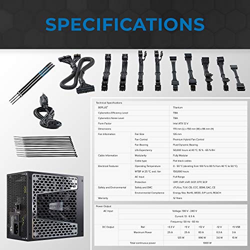 Seasonic PRIME TX-1000, 1000W 80+ Titanium, Full Modular, Fan Control in Fanless, Silent, and Cooling Mode,Perfect Power Supply for Gaming and High-Performance Systems, SSR-1000TR. - Thumbnail 2