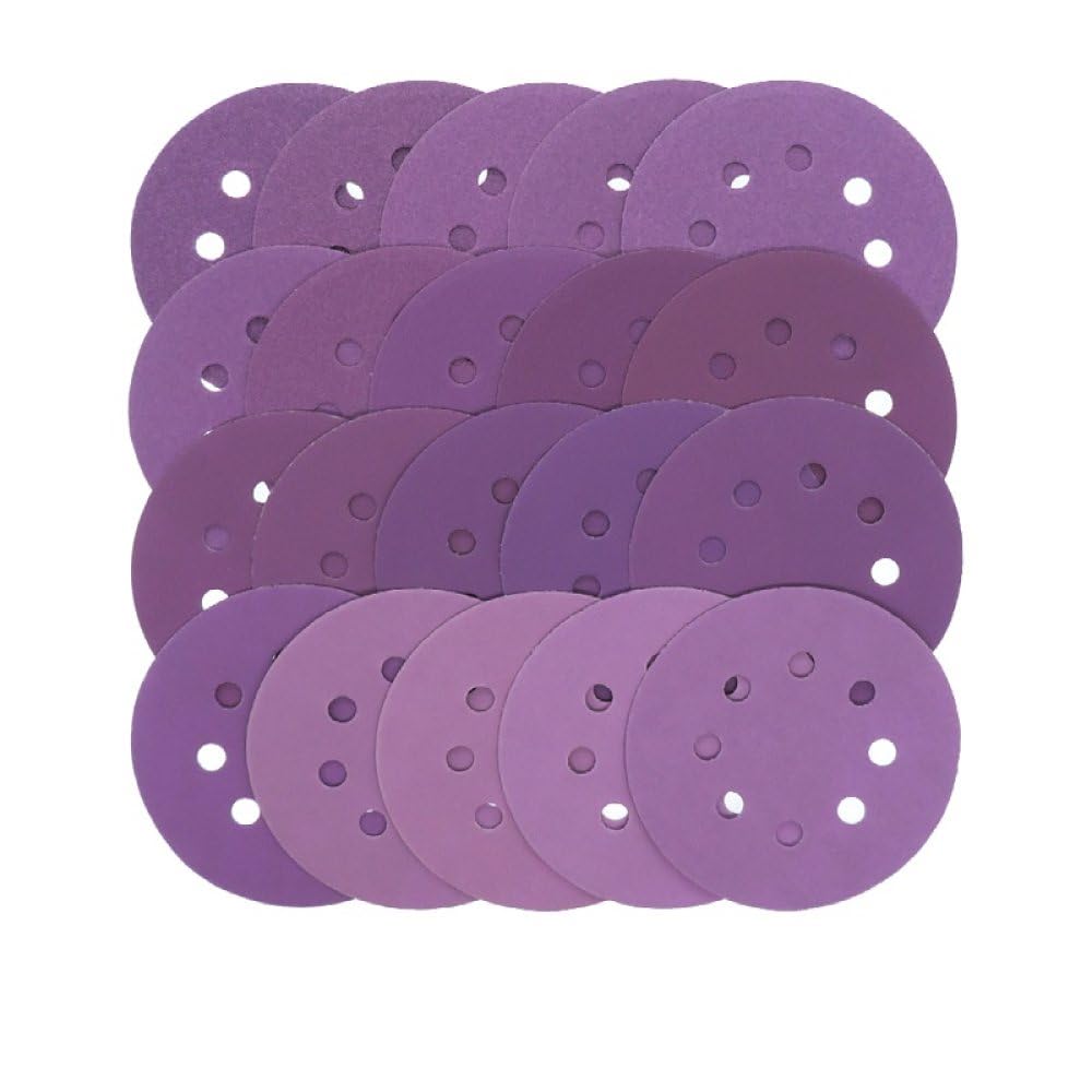 Disco de lijado de 5 pulgadas Gancho de bucle 60-10000 Papel de lija de aluminio para acabado de muebles de madera, pulido de metales, pulido automotriz, 2500