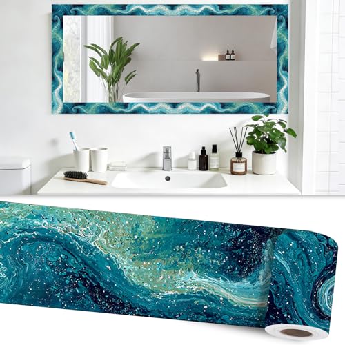 Image of Nuxovilar Abstract Wave Peel Stick Wall Border PVC 3.94x16.4'