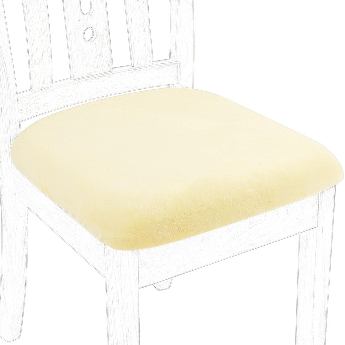 PiccoCasa Stretch Velvet Dining Chair Seat Covers with Ties 6 Pack Camel — image 1