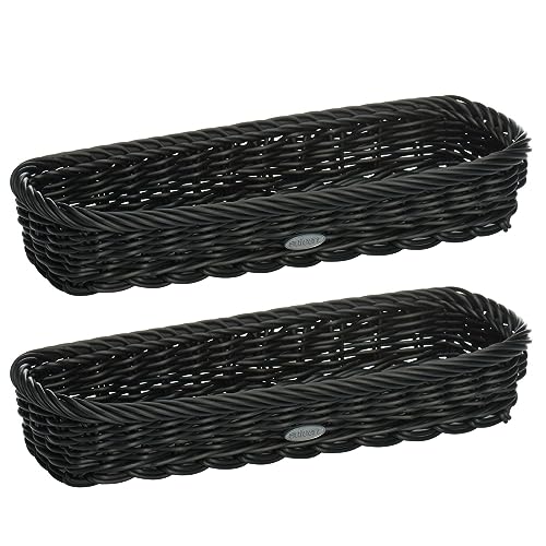 Westmark 2 Besteck-Körbe, geeignet für Hotel und Gastronomie, Rechteckig, je ca. 28 x 11 x 5 cm, Synthetikfaser, Saleen-Edition, Schwarz, 020169191E3