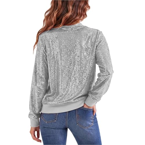 Drymnoc Sequin Jackets For Women Lightweight Sparkly Zip Up Bomber Jacket - image 5
