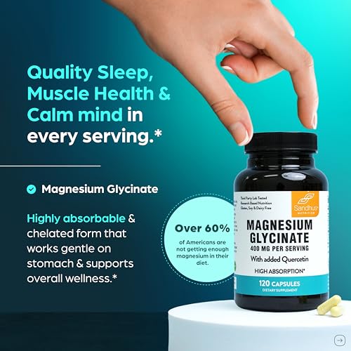 Sandhu's Magnesium Glycinate 400mg with Quercetin, 120 Capsules — view 2