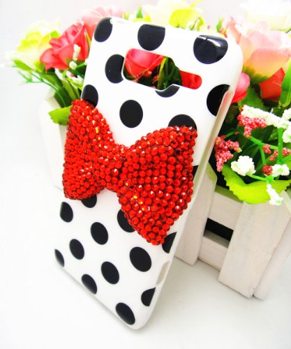 White Cute 3D Bling Red Bow Dot Pattern Case Cover For Motorola Droid RAZR i XT890 / M XT907 White Cute 3D Bling Red Bow Dot Pattern Case Cover For Motorola Droid RAZR i XT890 / M XT907