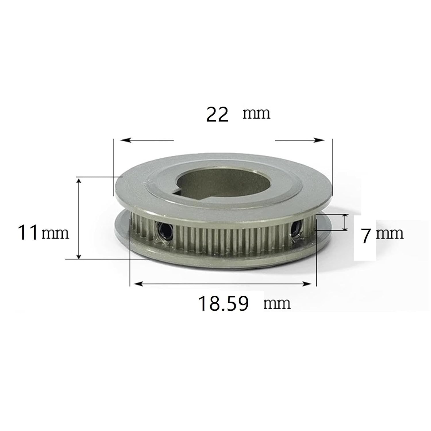 Pulley Synchronous Wheel for Width Belt LY-S2M 30T Slot Width 5/7/AF Type Hard Anodized Aluminum Synchronous Wheel Timing Pulley(7AF-P10/4 * 1.8)