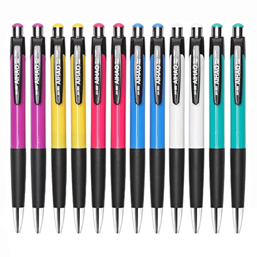 MPYFY 12-Count Ball Pen(0.7mm), No Bleed Gift Pen, Retractable Ballpoint Pen, Bible Pens for Students, Cute Pens Office Supplies for Women&Men