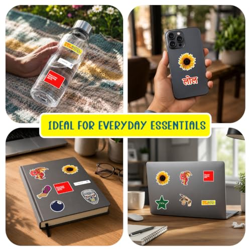 Image of Random Stickers Vinyl Decals Decorative Sticker Pack Laptop Water Bottle Notebook Journal Scrapbook Planner Phone case Luggage Helmet Bike DIY Craft Assorted Graphic Adhesive Glossy Pack 62