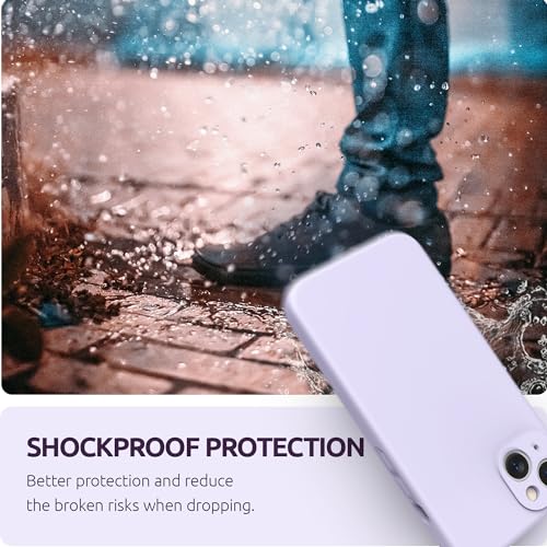 SURPHY Compatible with iPhone 13 Case with Screen Protector, (Camera Protection & Soft Microfiber Lining) Liquid Silicone Phone Case 6.1 inch 2021, Light Lavender by SURPHY - Used condition - Image 7