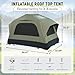 Inflatable Rooftop Tent for Car Truck, 2-3 Person Camping Roof Top Tent with Inflatable Mattress & Ladder for Outdoor Adventure, Easy Set-up, Green