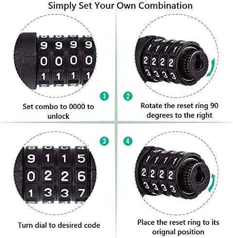 Miniatura 2 de M-Wave Candado de cable combinado (negro, 0.472 x 23.622 in)