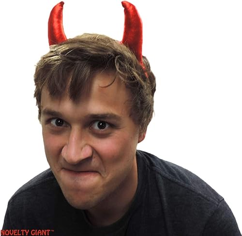 Miniatura 6 de Diadema de cuernos de diablo rojo, Rojo -