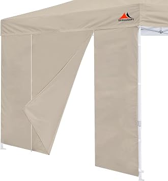 SCOCANOPY Door for 10x10 Canopy Frame Two Central Zipper Design for Easy Entry and Exit,1 Pack Sunwall Only,Beige