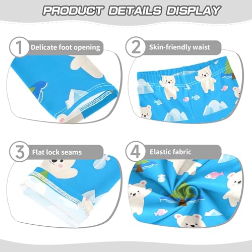 ALAZA Girls' Leggings Children's Yoga Pants Skinny Printed Dance White Bear Iceberg Comfortable 4T2