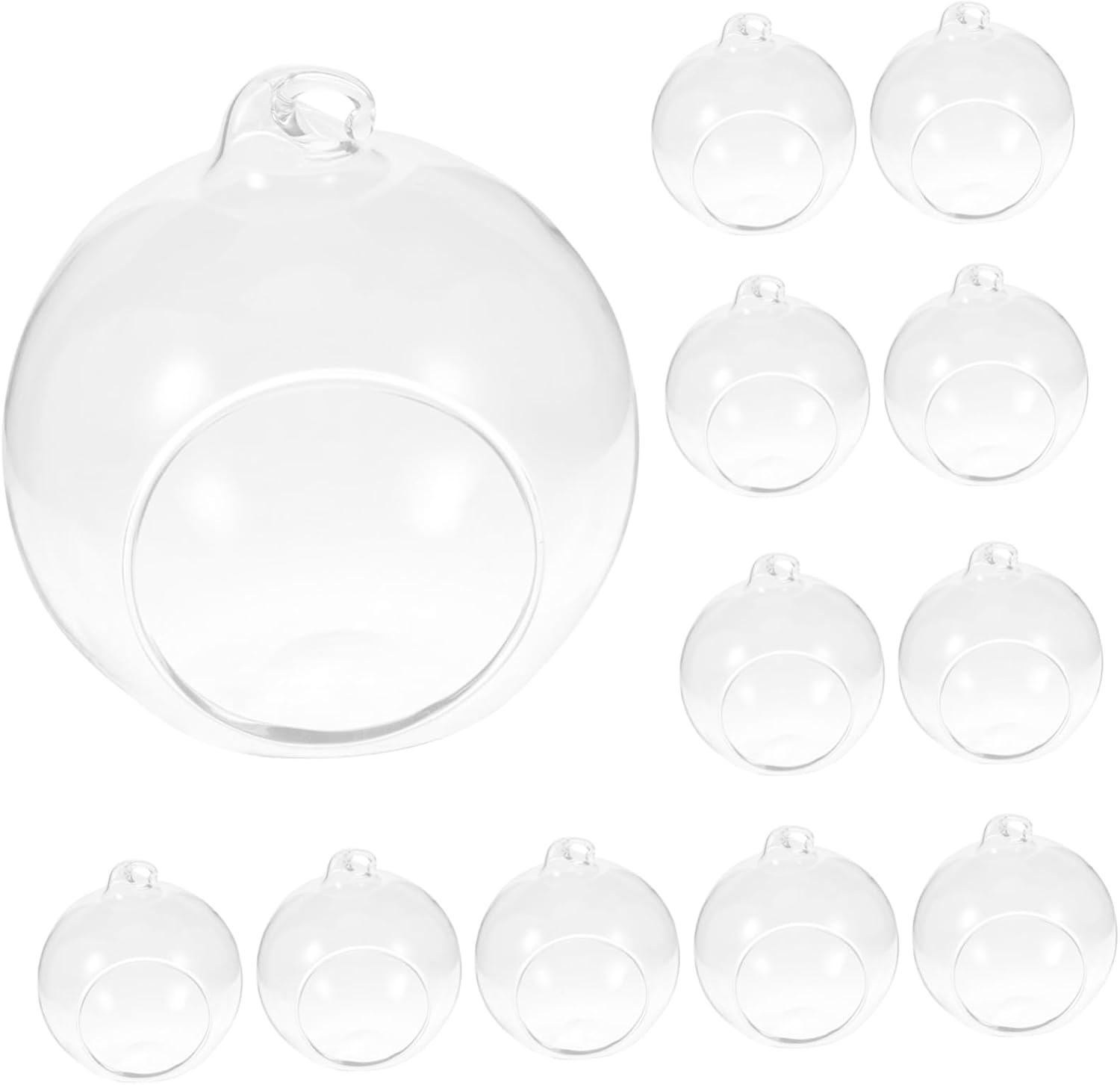 Mipcase 12pcs Hanging Glass Terrarium Vases for Air Plants and Succulents Modern Microlandscape Planters Simple Decorative Hydroponic Containers for Home and Office