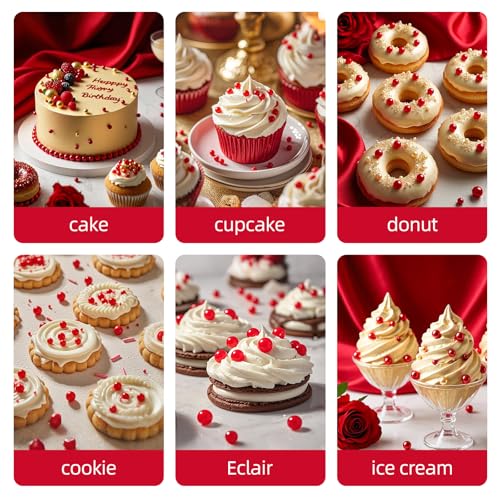 Image of Edible Red Pearl Sprinkles,130g,Edible Pearl Sugar Sprinkles,Baking Edible Cake Decorations,Cupcake Toppers,Cookie Decorating,Donuts Ice Cream Toppings,Wedding Birthday Party Supplies