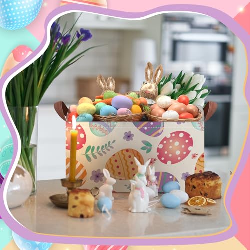 Cesta de Pascua plegable de tela organizador grande para almacenamiento de Pascua 5