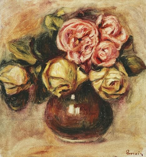 Vase de Roses Renoir tableau affiche poétique pour chambre