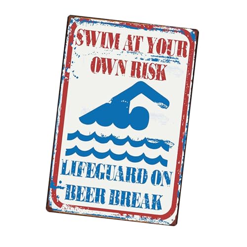 Gralara Retro-Pool-Warnschild Modell 6606 Humorvoll