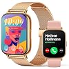 FMK Smartwatch Damen mit Telefonfunktion Fitnessuhr Android iOS Phone Anruf- und Nachrichtenerinnerung Fitness Tracker 1.7″ HD Touchscreen Wasserdicht IP68 Sport Uhr mit Pulsmesser,Musiksteuerung