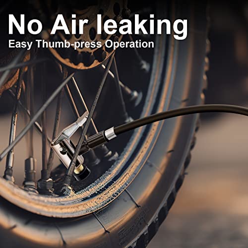 image for LUMITECO All Metal Lock On Air Chuck Tire Inflator Hose Adapter, Locki