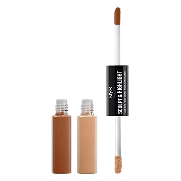 NYX PROFESSIONAL MAKEUP Sculpt & Highlight Face Duo, Caramel Vanilla, 0.17 Ounce SHFD03