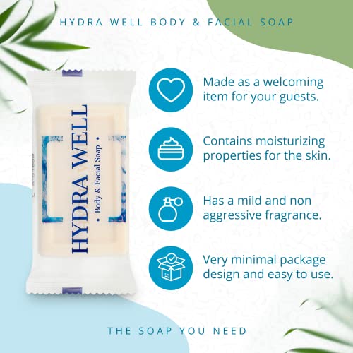 Hydra Well Bulk Soaps 1 Oz, 50 Pack Hotel Travel Size Mini Individually Wrapped Bars Small Bulk Toiletries For Guest Bathroom, Vacation Rentals, Airbnb, Vrbo, Charity Donations #TOP5