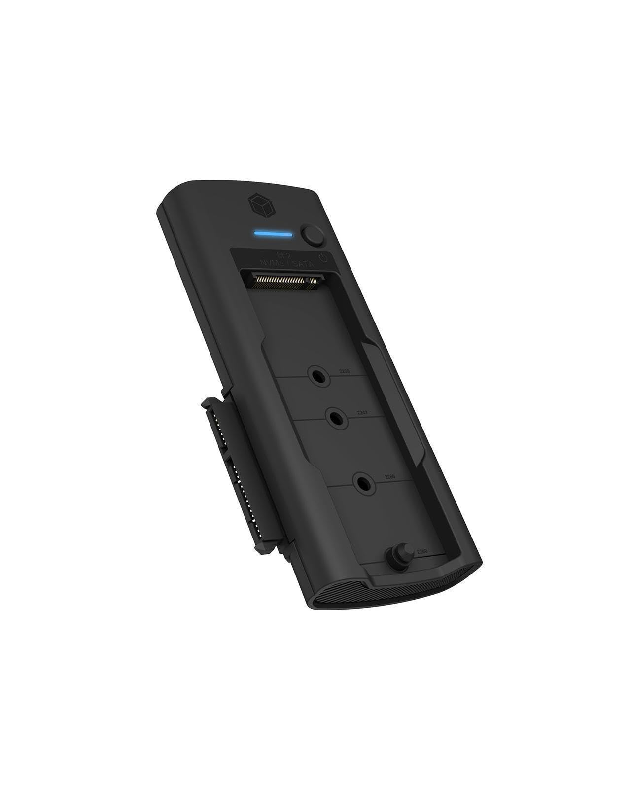 ICY Box DockingStation für M.2 NVMe & SATA SSD/HDD (USB 3.2 Gen 2, 10 Gbit/s, USB-C/USB-A Kabel, 2,5"/3,5" SATA, Plug & Play), IB-180MS-C31