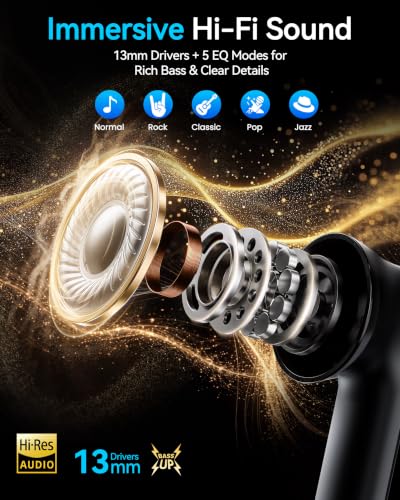 Image of Wireless Earbuds with Smart Touchscreen Case, Bluetooth 6.0 Ear Buds with AI Noise Cancelling Calls, 40H Playtime Stereo Headphones, IPX7 Waterproof Earbuds for Workout, Travel, iPhone, Android, Grey