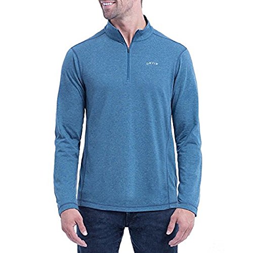 Orvis Men’s Sandy Point ¼ Zip Pullover (L, Blue)