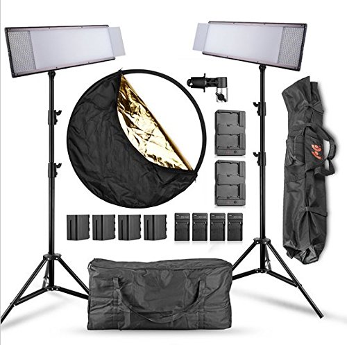 GOWE 2 jednostki/partia 1440 LED wideo panel zestaw High CRI 96 87 W 3200 ~ 5500 K ściemniane płaskie oświetlenie do studia fotografii