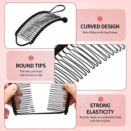 image for WILLBOND 2 Pieces Banana Clip Comb Stretchy Banana Comb Hair Clips Mul