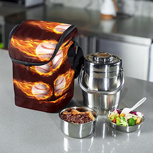 Bolsa de almuerzo con cremallera Flying Flames resistente para exteriores 7