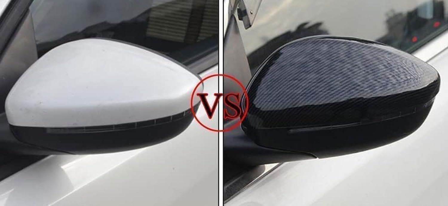 2 Pièces Voiture Coques De Rétroviseur pour Peugeot 208 2008 2014 2015 2016 2017 2018, Auto Couvercle De Protection De Rétroviseur Garniture Accessoires,A/Carbon Pattern
