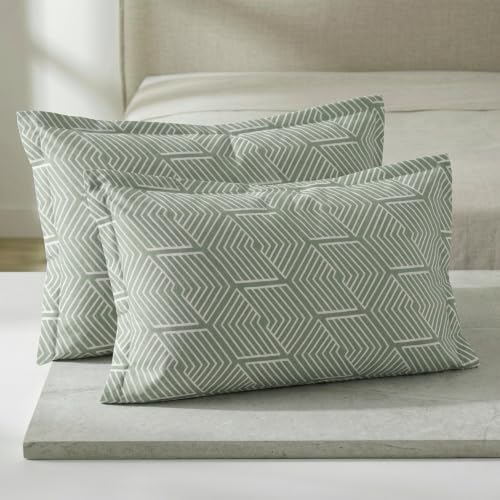 Image of Mush Aura Collection 300 TC Bamboo Pillow Covers Set of 2 | Bamboo Pillow Case for Hair & Skin, Ultra Soft Cooling Pillow Case, Breathable Smooth Pillowcase for Everyday Comfort (Sage Green)