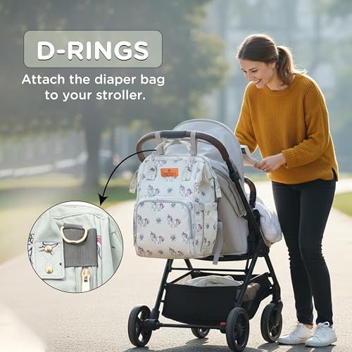Image of Motherly Patented Diaper Bag Backpack for Moms | Waterproof Baby Travel & Maternity Bag | Spacious Nappy Bag with Insulated Bottle Pockets & Warranty (Elegant Series)