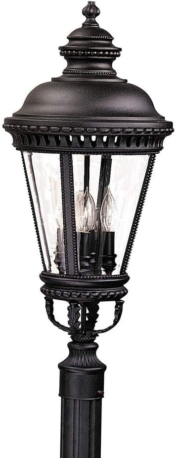 Feiss OL1908BK Castle Outdoor Post Lighting, Black, 4-Light (13"Dia x 28"H) 240watts