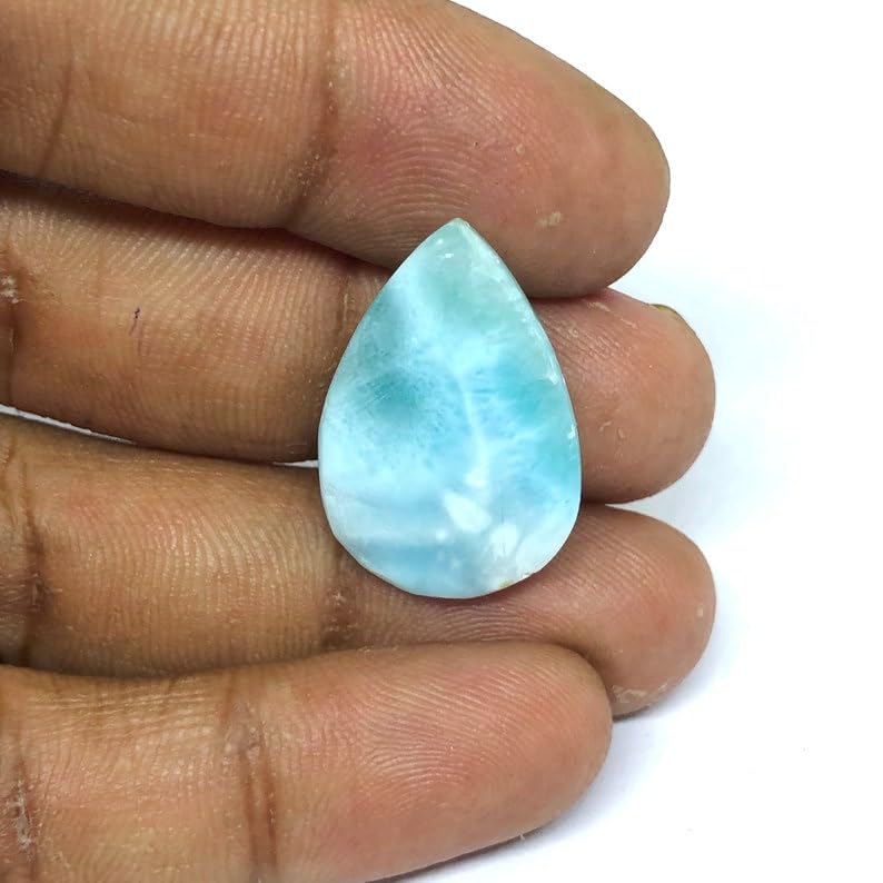 Larimar naturel en cabochon poire 23x15mm pour création de bijoux - 5